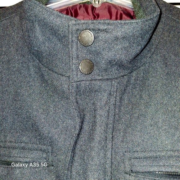 London Fog XL Men's Dark Gray Full-Zip Wool-Blend Bomber Jacket With Stand Colla - Picture 5 of 10